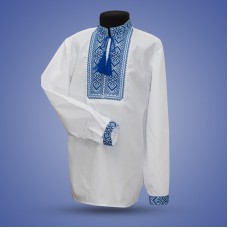 Embroidered shirt for boy "Strong Cossack" blue